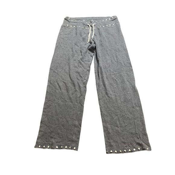 MONROW Studded Sweatpant Crop Sweats Gray Y2K Lounge XS $250 EUC designer - Picture 2 of 10
